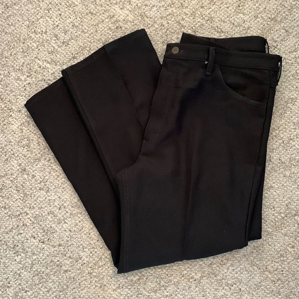 Wrangler vintage black polyester western flat front dress pants Size 40x30